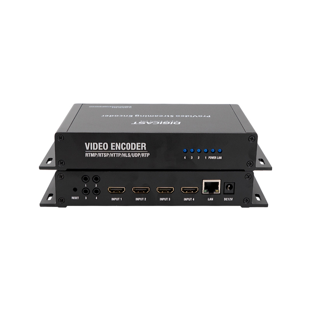 High Compact 4 Channels HD 4 Ports 3.5 mm Audio to RTMP Encoder 4K HD Video IP Encoder