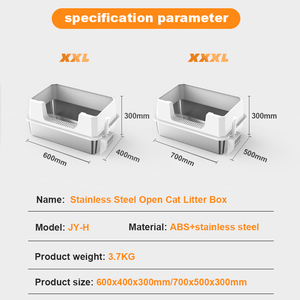 صندوق فضلات القطط الأكثر مبيعًا كبير الحجم سهل التنظيف شبه مغلق للاستخدام الداخلي مصنوع من الفولاذ المقاوم للصدأ - Product Image 3