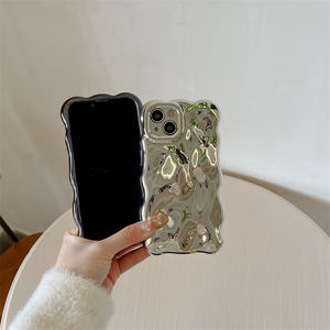 Astuccio a bolle di vernice ondulata per <span class=keywords><strong>iphone</strong></span> 15 14 pro max 13 <span class=keywords><strong>12</strong></span> 11 <span class=keywords><strong>cover</strong></span> <span class=keywords><strong>protettiva</strong></span> di alta qualità concava moda convessa - Product Image 5