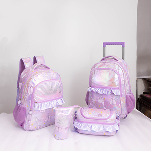 Zaino in PU per bambini di nuovo Design all'ingrosso zaino da scuola da principessa firmato zaino da favola viola per bambini - Product Image 2