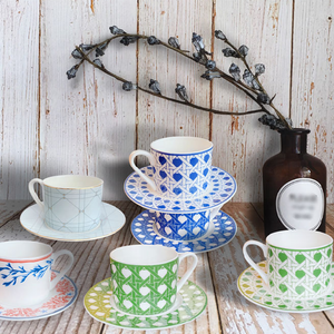 Ensemble de 2 tasses à café et à thé en porcelaine fine européenne de luxe, idéal pour un cadeau - Product Image 2