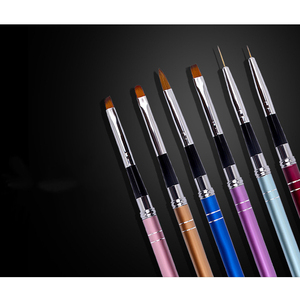 Ensemble de pinceaux pour nail art en métal, pinceaux de manucure pour sculpter, dessiner, tracer des lignes, peindre, pinceaux personnalisés pour la création de motifs d'ongles pour salon - Product Image 4