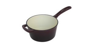<span class=keywords><strong>Casserole</strong></span> en fonte émaillée professionnelle de 19,5 cm avec couvercle, pot à lait en fonte émaillée de 2,5 QT pour la cuisine - Product Image 2