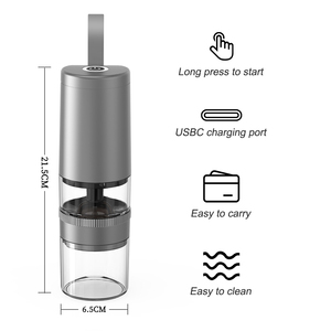 Moulin à café électrique automatique rechargeable en plastique, style italien, épaisseur réglable, portable, pour la maison, l'extérieur et la voiture - Product Image 3