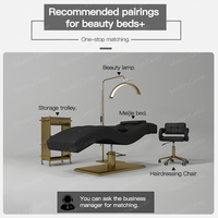 Ensemble de mobilier de cosmétologie de luxe Madamcenter, fauteuil moderne, lit d'extension, chaise, spa pour les cils et les sourcils, soin du visage, comprend un massage