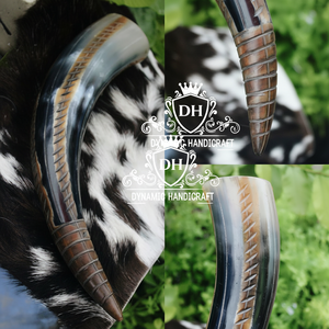 Taza de cuerno de búfalo ecológica natural pulida Copa tradicional de cerveza vikinga - Product Image 1