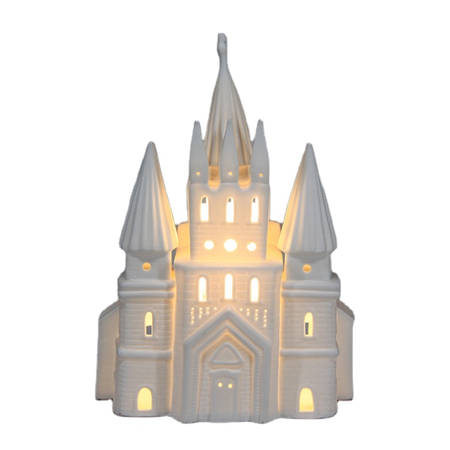 Fashion Luxury White Castle LED Glowing Castle Christmas Gift LED Lamp