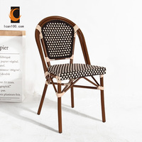 Chaise de restaurant de style loft en rotin confortable et vintage, vente chaude