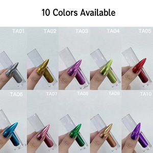 Fournisseur direct d'usine, peinture liquide effet miroir chrome pour nail art, 10 couleurs, sans poussière, haute pigmentation, effet miroir chrome liquide - Product Image 6