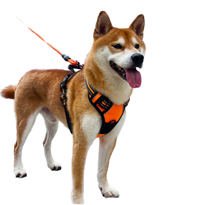 大型犬用ナイロン犬用ハーネスリーシュ小型ゴールデンレトリバーラボ固体厚手パッド入りベストスタイルペット用品 - Product Image 1