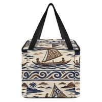Sac à lunch isotherme portable avec motif canoë océanique et doublure en feuille métallique épaisse