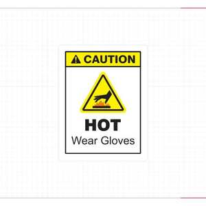Autocollant de sécurité « Attention : Mains chaudes » avec adhésif imperméable et anti-rayures pour machines industrielles et équipements haute température - Product Image 3