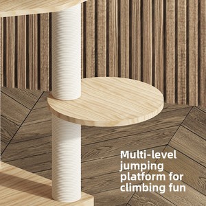 Structure d'escalade pour chat avec nid, plateforme de saut, colonne d'escalade en sisal multi-niveaux intégrée et étagères dédiées, personnalisable - Product Image 2