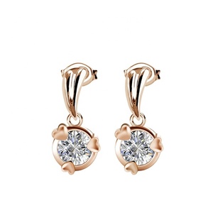 Adorabili <span class=keywords><strong>orecchini</strong></span> a bottone in argento Sterling 925 dasini impreziositi da gioielli con cristalli <span class=keywords><strong>Swarovski</strong></span> miglior regalo di Natale per ragazza - Product Image 1