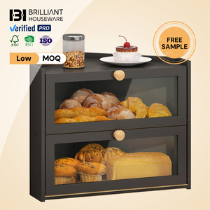BH Porte-<span class=keywords><strong>pain</strong></span> au design moderne écologique et garde-<span class=keywords><strong>pain</strong></span> avec couvercle en bambou pour la maison, la <span class=keywords><strong>cuisine</strong></span> et le garde-manger - Product Image 1