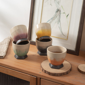 ถ้วยชาดินเผาเคลือบเงา ขนาด 100 มล. งานฝีมือเคลือบใต้ผิว สำหรับชิมชาแบบกังฟู - Product Image 3