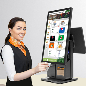 23.8-inch+18.5-inch Dual Screen POS Machine With Touch Screen POS <strong>System</strong> Suitable For <strong>Supermarket</strong> Self-service Checkout Kiosks - Product Image 1