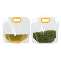 Pochette transparente en PE de 5 L avec bec verseur, gaufrée, recyclable, pour le stockage de liquides, d'eau, de jus et de boissons