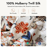 Foulard carré en soie de mûrier 6A, motif floral exotique, pour cadeau d'affaires, lot de cadeaux de fin d'année, faible MOQ, échantillonnage rapide en 7 jours