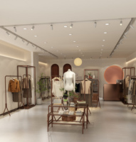 Porte-vêtements de luxe en acier inoxydable doré, pour boutique moderne