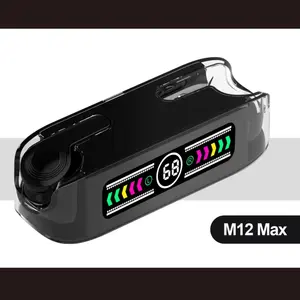 หูฟังบลูทูธ2023ที่ได้รับความนิยมสูงสุด M12,หูฟังเอียร์บัดแบบ Tws สำหรับเล่นเกมหูฟัง Auriculares M12พร้อมพาวเวอร์แบงค์ LED สำหรับสมาร์ทโฟน