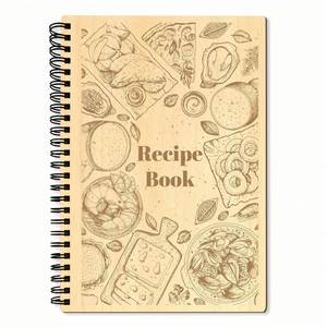 Elegant 1pc Large Kitchen <b>Journal</b> Organizer 5.71x8.27in Brown Spiral Design Paper Perfect Cookbook-like Birthday Writing Pad - Product Image 1