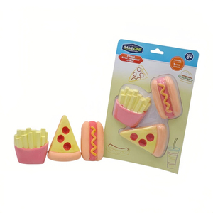 Lot de 3 craies de trottoir en forme de nourriture (pizza, frites, hot-dog) pour extérieur, vente en gros, lavables et sans poussière - Product Image 2