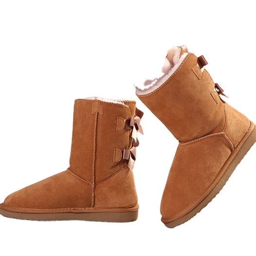 Genuine Leather Snow Boots botas nieve Women Winter Warm Fur Ladies uggh boots for women tall ugly boot