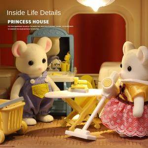 Orman aile oyun evi hayvan bebek seti tavşan fare Panda ayı sincap köpek rol oynamak oyuncaklar çocuklar oyuncaklar taklit - Product Image 3