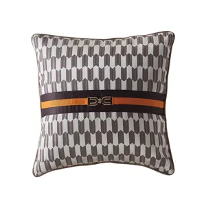 Zhida textile customized design home sofa decor fabric linen pillow office seat woven luxury style velvet cushion for home decor