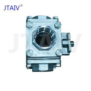 JTAIV DN15-DN40 Robinet à bille manuel OEM à quatre voies en acier inoxydable avec base filetée pour fluides - Product Image 2