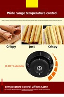 Nouvelle machine à gaufres belges et croffles en acier inoxydable personnalisée, contrôle tactile, haute efficacité, 110V/220V, garantie 1 an