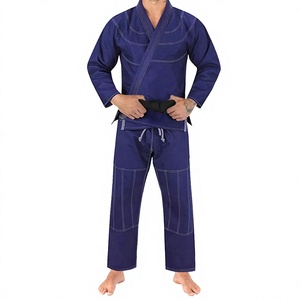 Kimono de Jiu-Jitsu Bleu pour Homme, Uniforme de BJJ en Polyester/Coton 450g, Anti-rétrécissement, Séchage Rapide, Vêtement d'Arts Martiaux Durable, Coupe Ample pour Adulte - Product Image 1