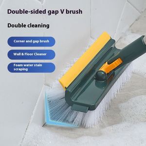 Brosse de nettoyage multifonctionnelle à long manche pour toilettes, nouvelle brosse pour coins et interstices, pour le nettoyage des carreaux de salle de bain, grattoir de sol en plastique - Product Image 2