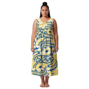 Vestido Hawaiano de Moda con Flores Polinesias para Mujer, Estilo Boutique, Vestidos Largos para Damas, Estilo Samoano - Product Image 1