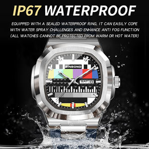 นาฬิกาข้อมือหนังผู้ชายทรงกลมควอตซ์ ดีไซน์เฉพาะกลุ่มแฟชั่น Binbond 1984 สไตล์ใหม่ ปฏิทินคู่ สไตล์ธุรกิจ กันน้ำ 30 เมตร - Product Image 4
