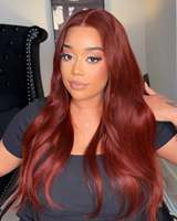 Perruque Lace Front Brésilienne 6x6 sans colle, ondulée, pré-épilée, en cheveux humains vierges HD, brun clair, avec dentelle transparente pour femme