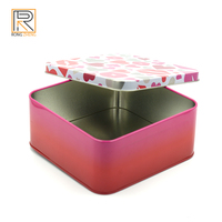 Boîte en métal carrée personnalisée de qualité alimentaire pour tiramisu, biscuits, bonbons, emballage cadeau, biscuits en métal