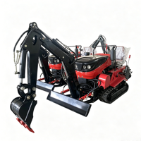 Tractor Agrícola de Orugas de 35HP con Soporte para Implementos Personalizados: Cuchilla Topadora, Arado Doble y Surcador para Trabajo Agrícola