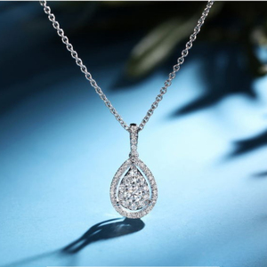 Collana con ciondolo a goccia da donna, design semplice, per uso quotidiano, collana girocollo - Product Image 4
