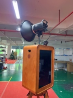 Photomaton double face en chêne haut de gamme, personnalisable, vente directe OEM, avec étui portable pour événements commerciaux – Meilleures ventes