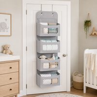 Organisateur de porte pliable à 4 niveaux avec fenêtres transparentes pour chambre d'enfant, placard, chambre à coucher, salle de bain - Vente en gros
