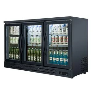 Tampo da mesa de volta frigobar freezer porta de vidro triplo voltar bar cooler