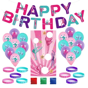 Бумажные гимнастические принадлежности Umiss 2022 для вечеринки в честь Дня Рождения, баннер для игры в бросок, резиновые браслеты, латексные воздушные шары с индивидуальным принтом
