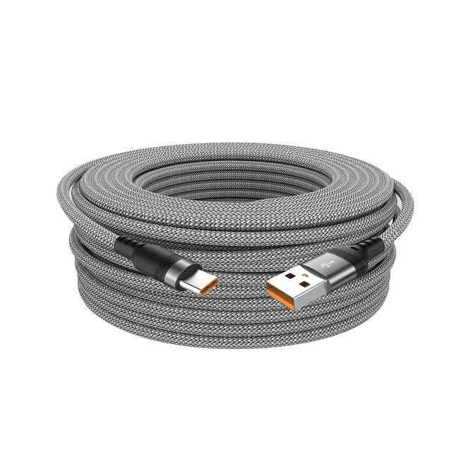 Factory Direct Nylon Braided Cable Extra Long 3M USB C Cable 6A Super Fast Charging USB Extension Type C PD Cable for Smartphone
