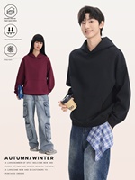 Sweat à capuche tricoté superposé en molleton de coton unisexe, coupe oversize, pour l'hiver, écologique, vente en gros