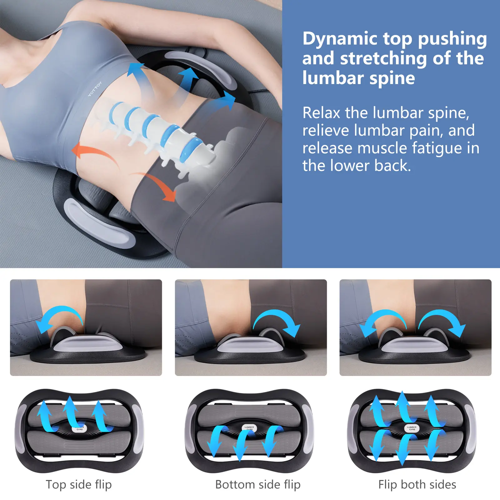 ALPHAY's Lower Back Massager Dynamic Top Pushing Constant Temperature Heat Therapy and Multi Frequency Vibration