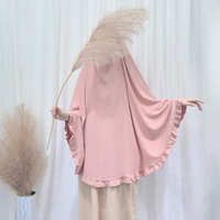 Crêpe de luxe de couleur unie Khimar Eid Ramadan Long Jibab plaine prière musulmane grande taille Khimar Hijab écharpe