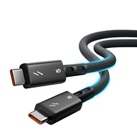 Kabel Data Aluminium Alloy Fungsi Lengkap 80Gbps Thunderbolt 5 240W 16k USB4 USB-C Pengisian Cepat Kabel Video Lapisan Nilon Komputer