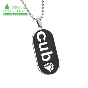 Offre Spéciale – Plaques d'identification pour chien personnalisées en alliage d'aluminium émaillé souple, gravées au laser en 3D, avec chaîne à billes de 72 cm pour hommes - Product Image 5
